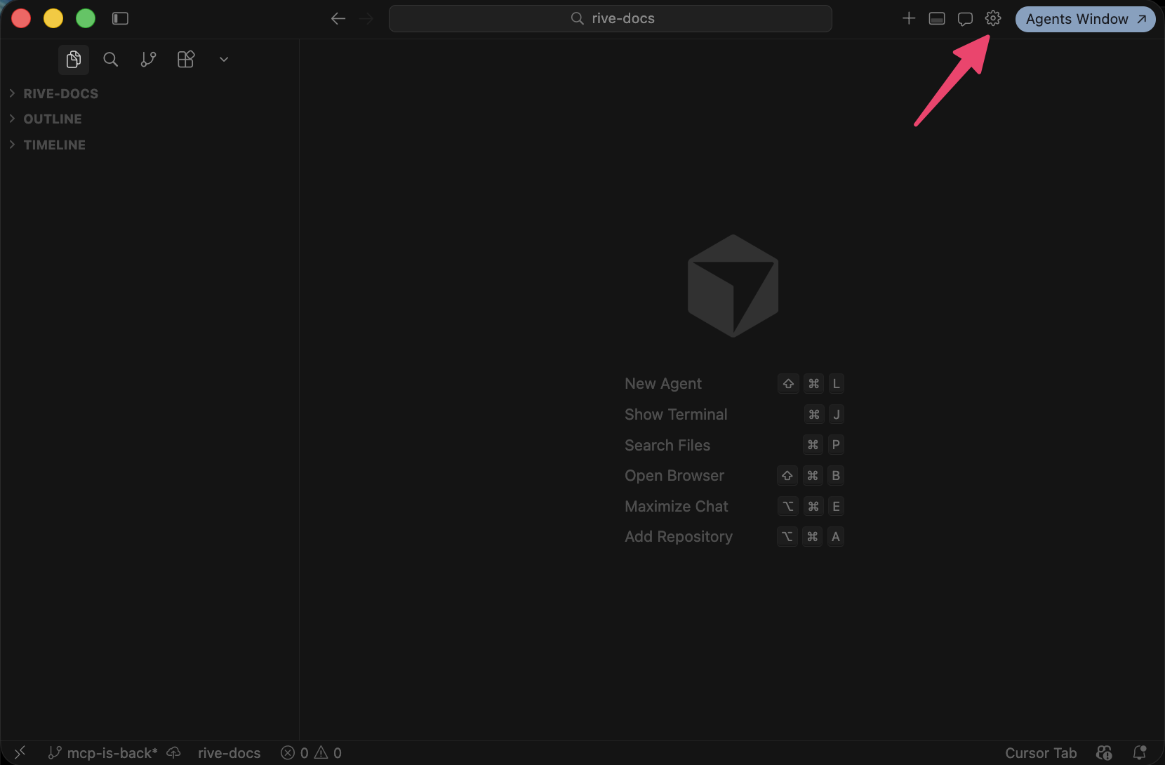 打开 Cursor 设置