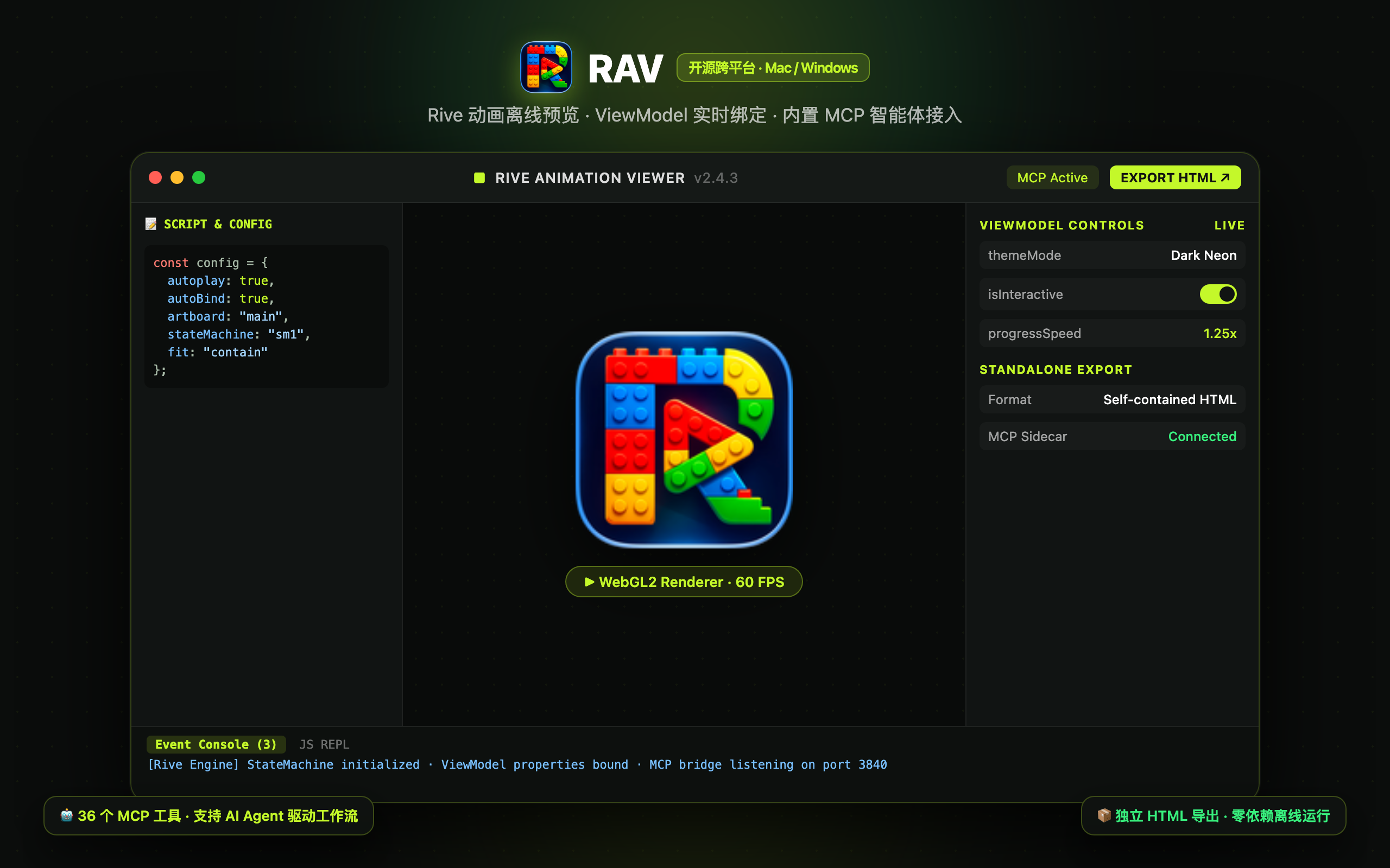 RAV 动画调试播放器