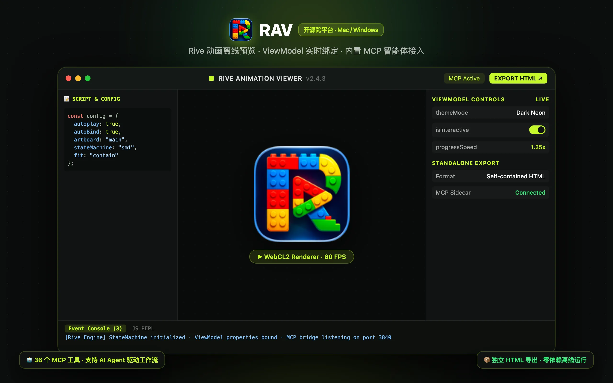 RAV 动画调试播放器